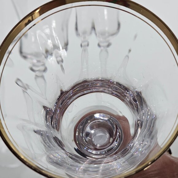 4 Mikasa Jamestown Gold Wine Glasses 8.75" shiny gold rim elegant fine crystal - Picture 6 of 9